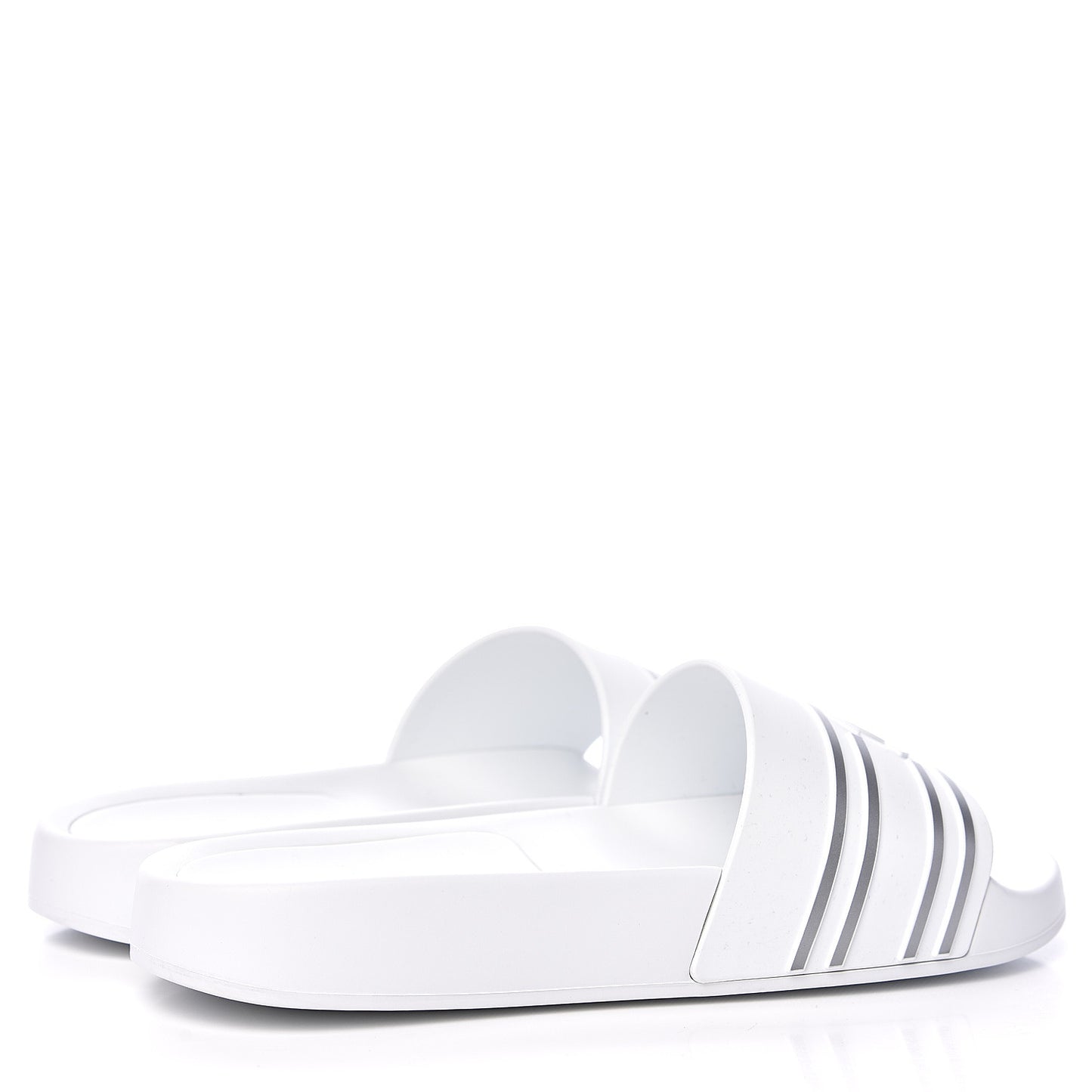 Rubber CC Flat Slide Sandals 35 White