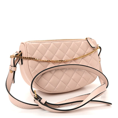 Versace Nappa Quilted Half Moon Chain Crossbody Pink 3 of 13
