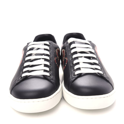Gucci Calfskin Kingsnake Mens Ace Sneakers 8 Black Multicolor 3 of 9
