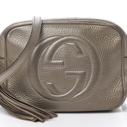 Gucci Metallic Pebbled Calfskin Small Soho Disco Bag Golden Beige 8 of 23