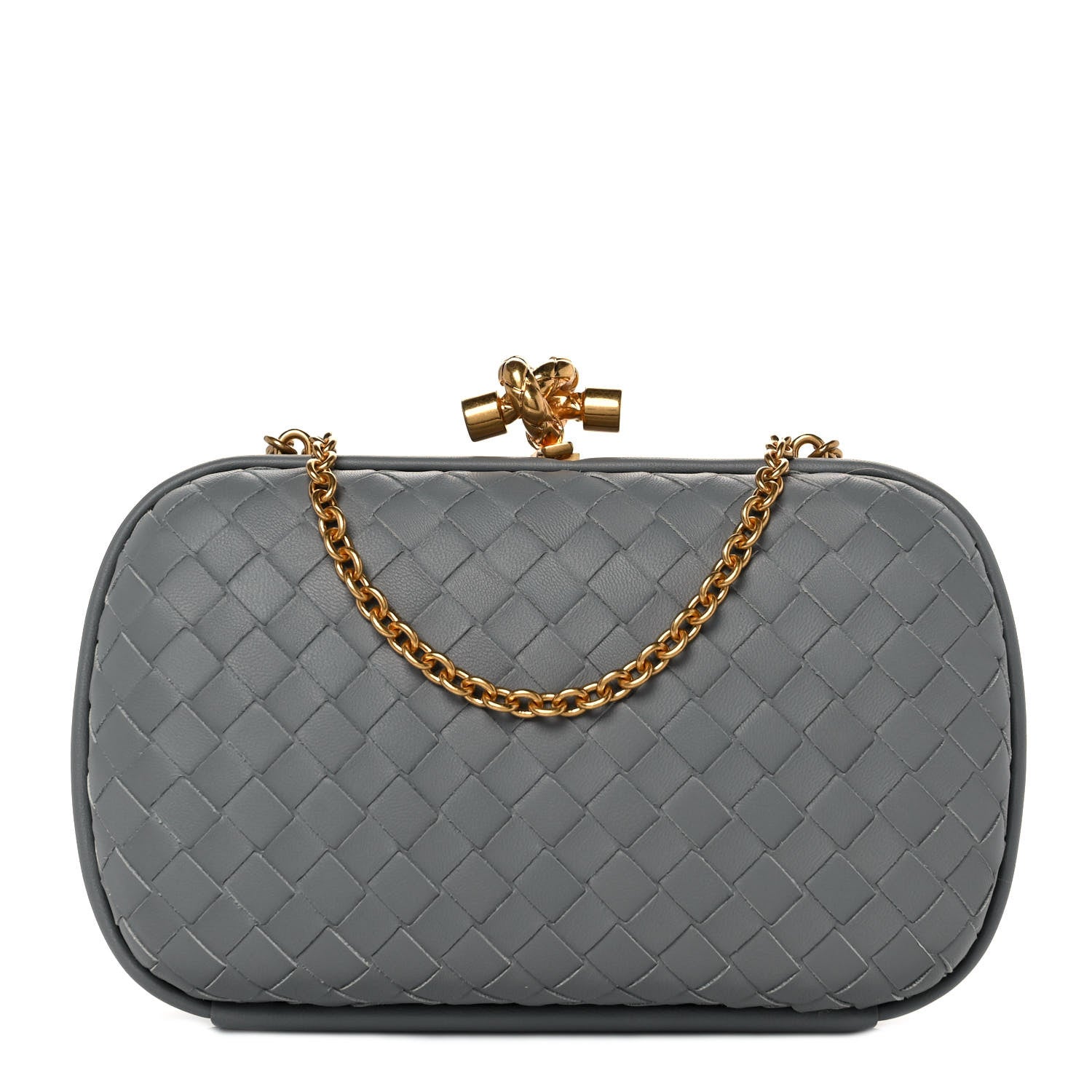 Bottega Veneta Nappa Intrecciato Chain Knot Clutch 1 of 7