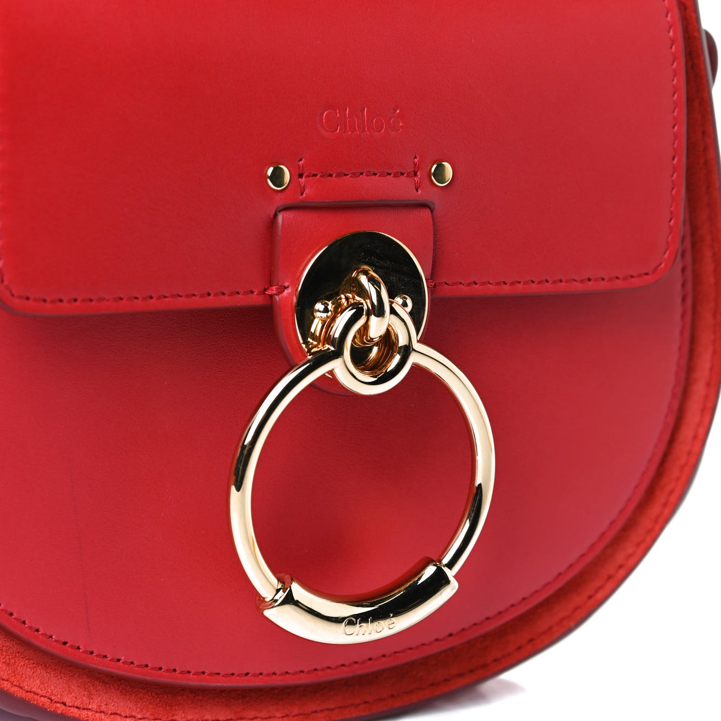 Calfskin Small Tess Bag Sepia Red