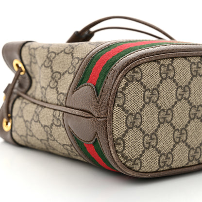 Gucci GG Supreme Monogram Web Mini Ophidia Bucket Bag Brown 9 of 11