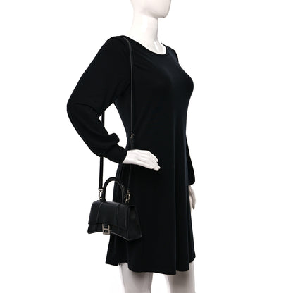 Balenciaga Grained Calfskin Hourglass Top Handle Bag XS Black 2 of 10