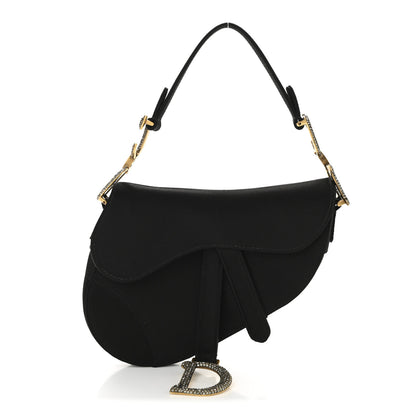 Christian Dior Satin Crystal Mini Saddle Bag Black 1 of 9