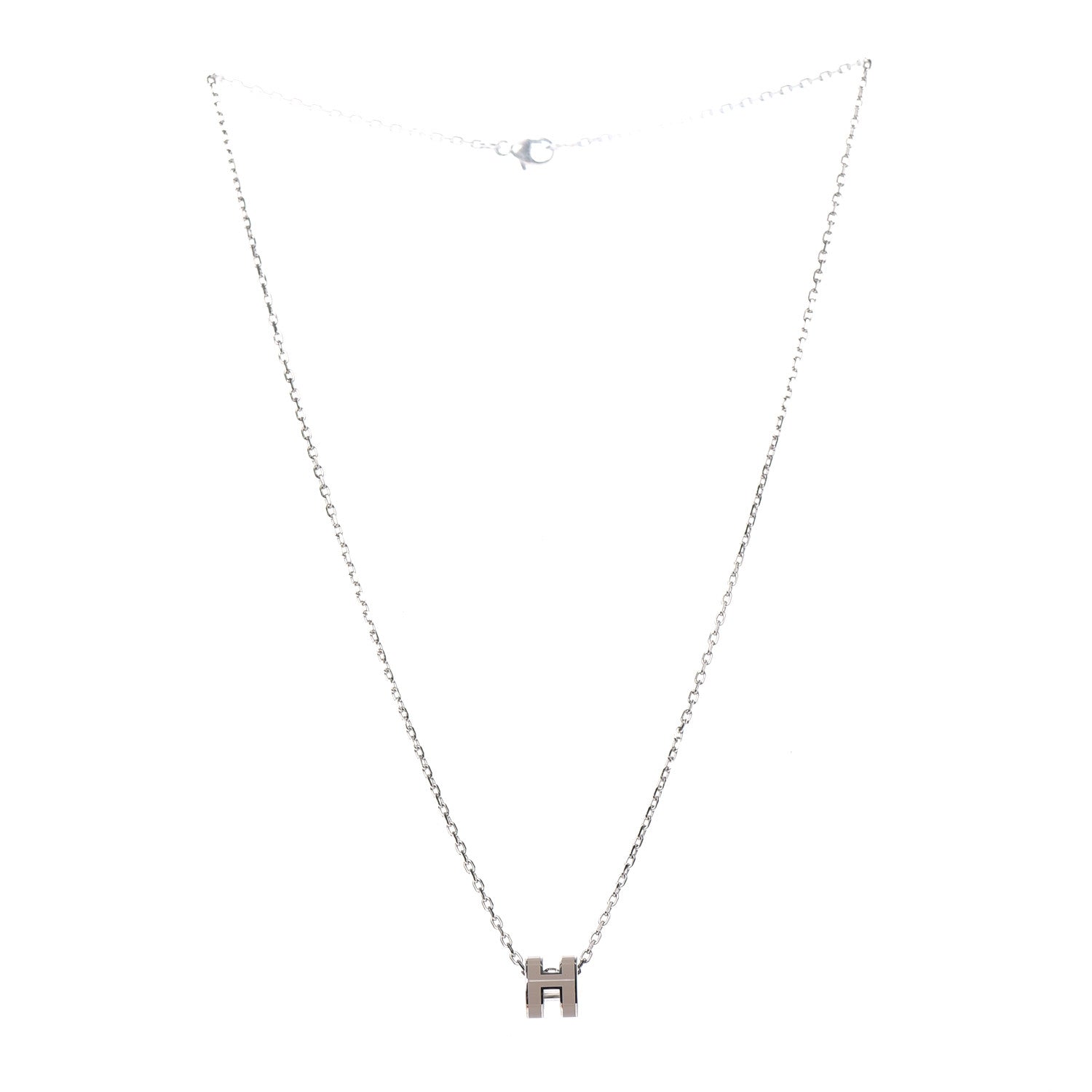 Hermes Palladium Mini Pop H Pendant Necklace Marron Glace 3 of 6
