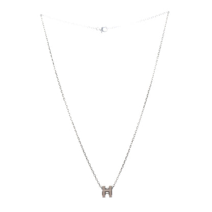 Hermes Palladium Mini Pop H Pendant Necklace Marron Glace 3 of 6