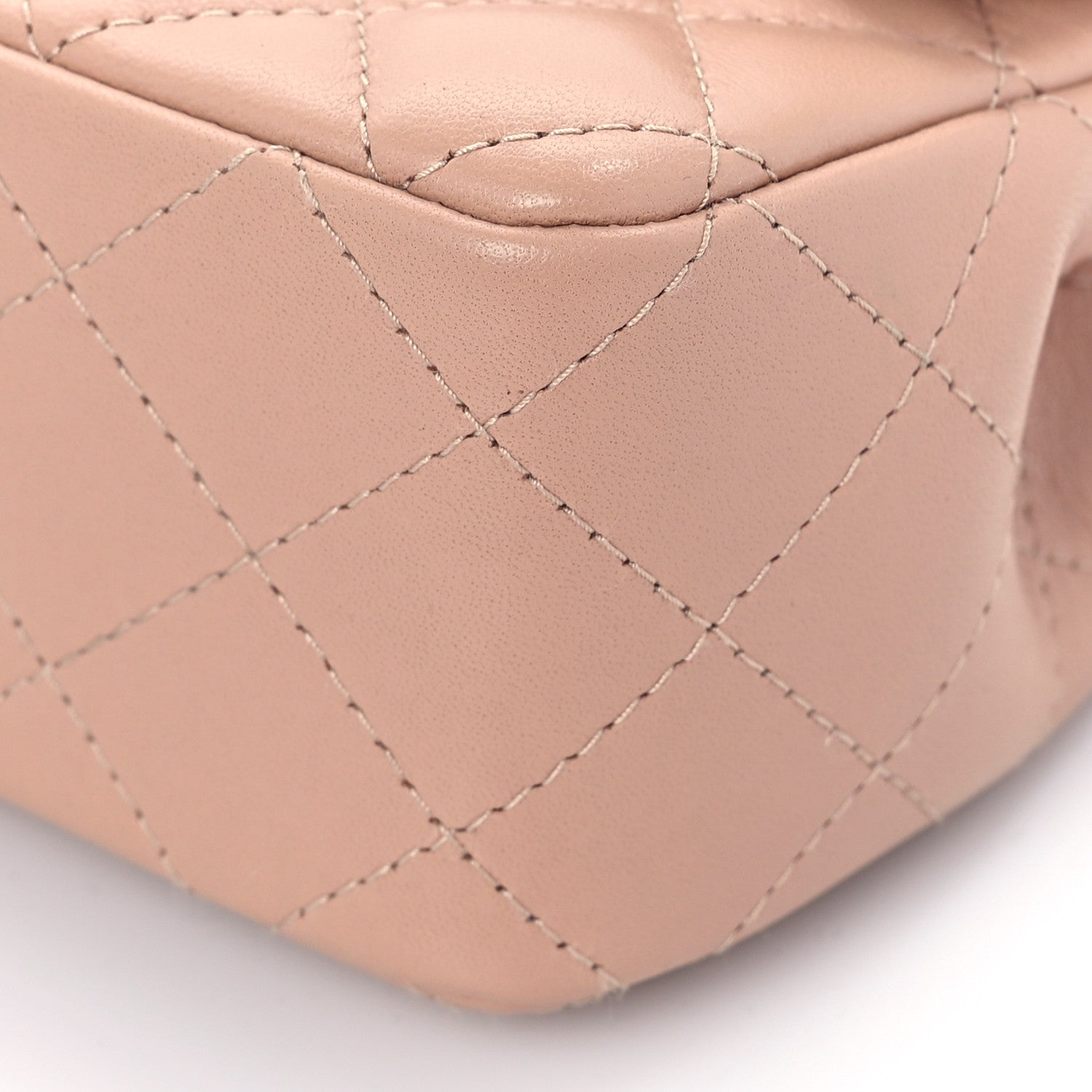 Chanel Lambskin Quilted Mini Rectangular Flap Beige 9 of 9