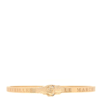 Gucci 18K Yellow Gold Diamond Le Marche des Merveilles Tiger Head Bangle Bracelet 1 of 4