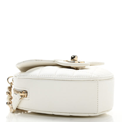 Chanel Lambskin Quilted CC In Love Heart Clutch With Chain White 4 of 11