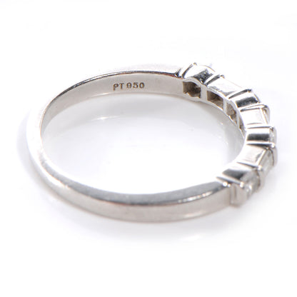 Tiffany Platinum Diamond Round and Baguette Band Ring 5 4 of 5