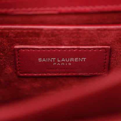 Saint Laurent Calfskin Crocodile Embossed Medium Monogram Sunset Palissandre 6 of 11