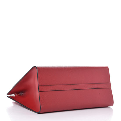 Prada Saffiano Cuir Calfskin Large Monochrome Top Handle Tote Fuoco 4 of 7