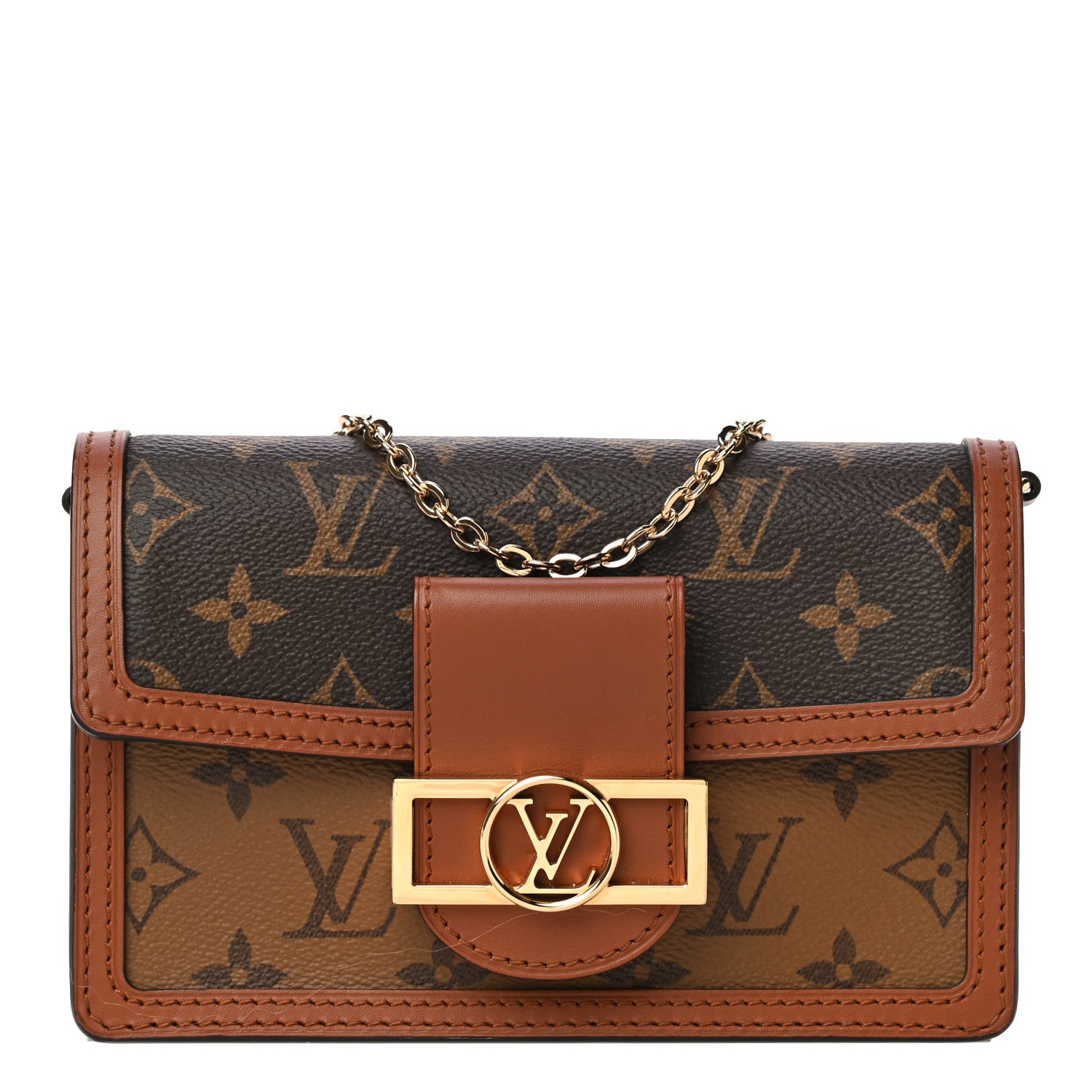 Louis Vuitton Reverse Monogram Dauphine Chain Wallet 1 of 10