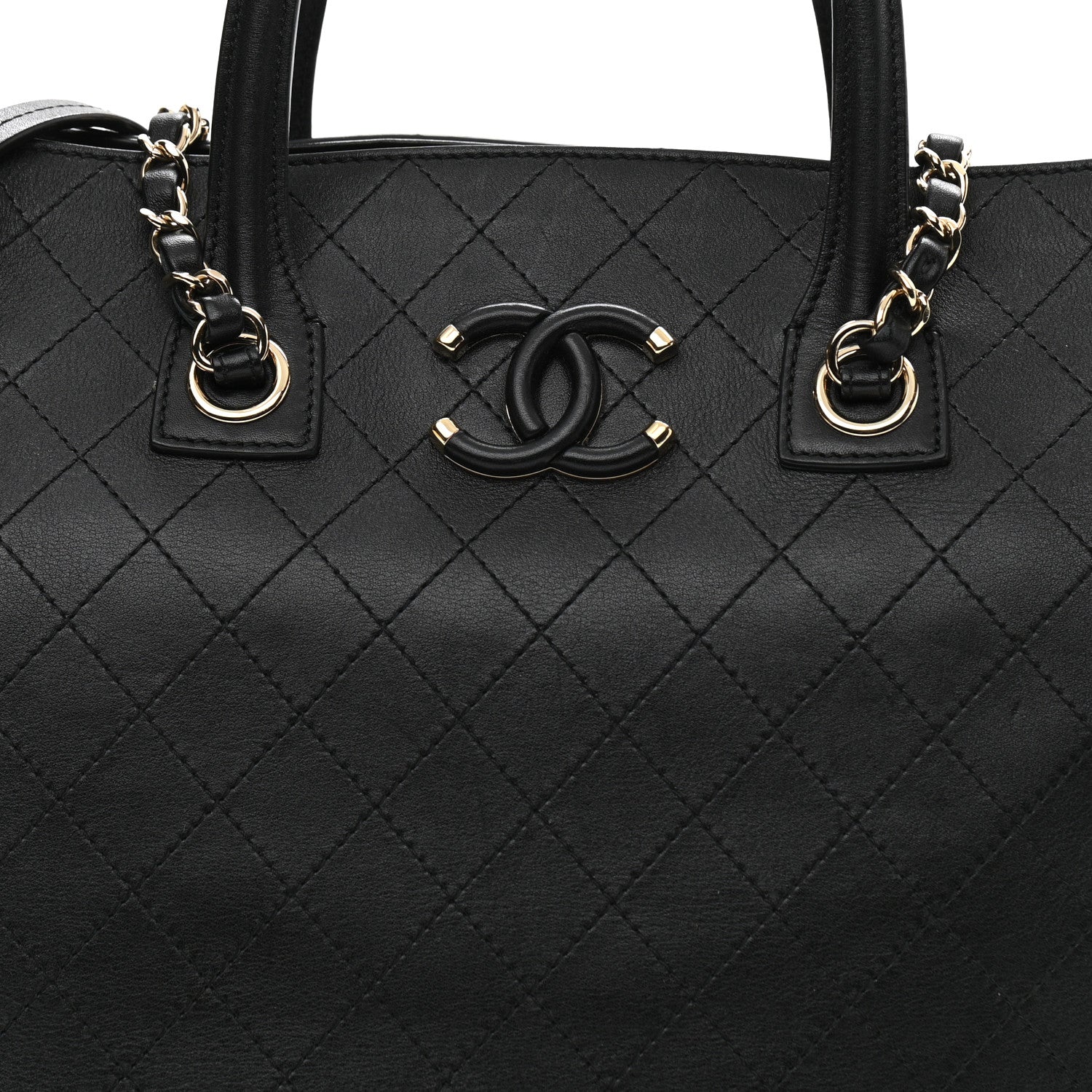 Chanel Calfskin Stitched Shopping Tote Black 8 of 8