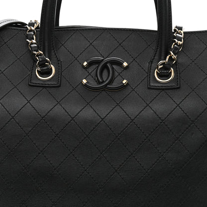 Chanel Calfskin Stitched Shopping Tote Black 8 of 8