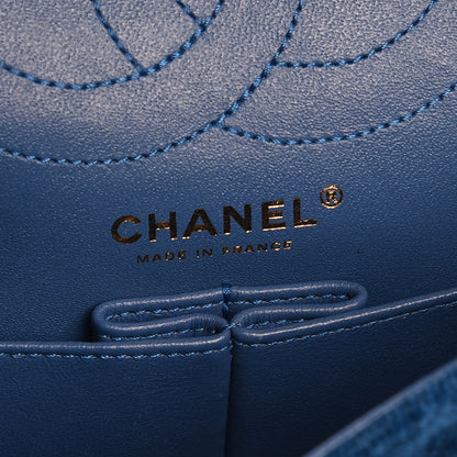 Chanel Velvet Quilted 2.55 Reissue 225 Flap Blue 8 of 10