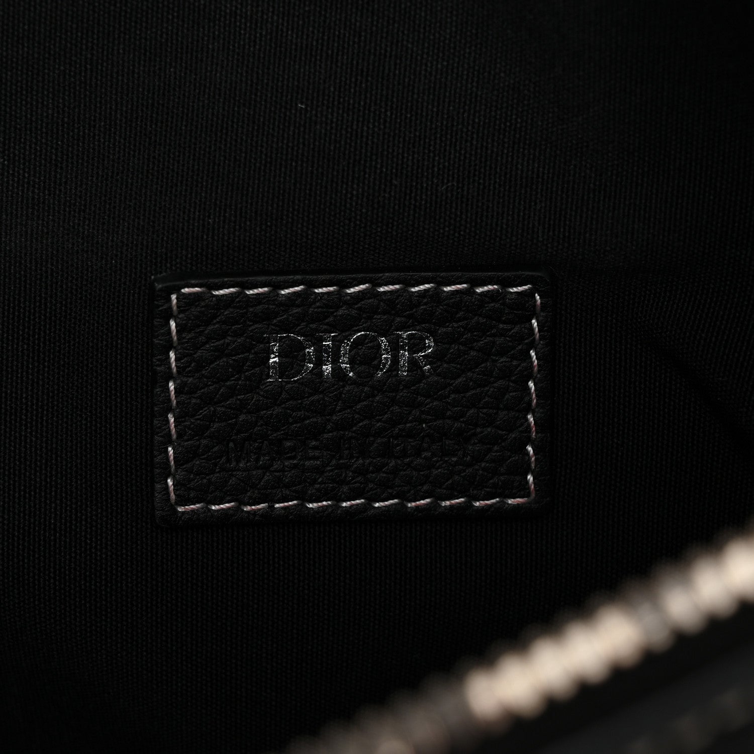 Christian Dior Grained Calfskin Mens Saddle Bag Black 6 of 10