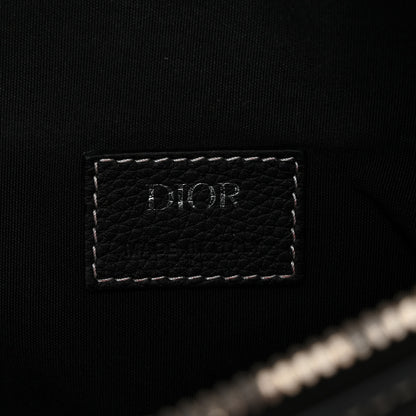 Christian Dior Grained Calfskin Mens Saddle Bag Black 6 of 10