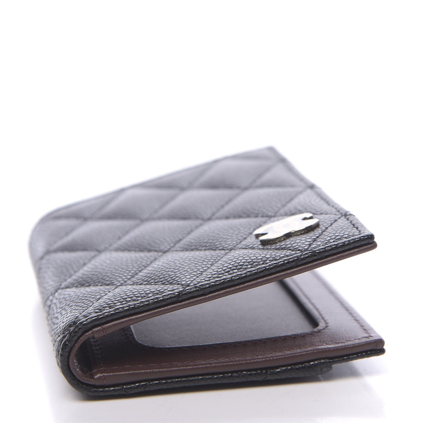 Caviar Quilted Card Holder Wallet Black