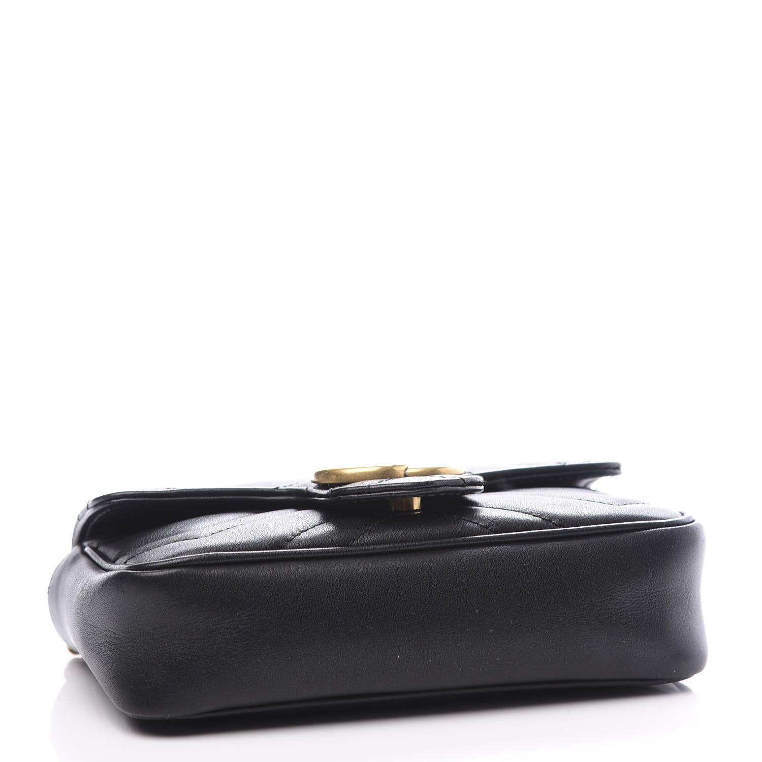 Gucci Calfskin Matelasse Super Mini GG Marmont Shoulder Bag Black 3 of 9