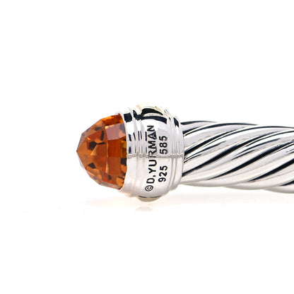 David Yurman Sterling Silver 14K Yellow Gold Citrine 7mm Cable Classics Bracelet 4 of 4