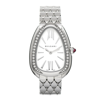 Bulgari Stainless Steel Diamond Bezel 25mm Serpenti Seduttori Quartz Watch 1 of 5