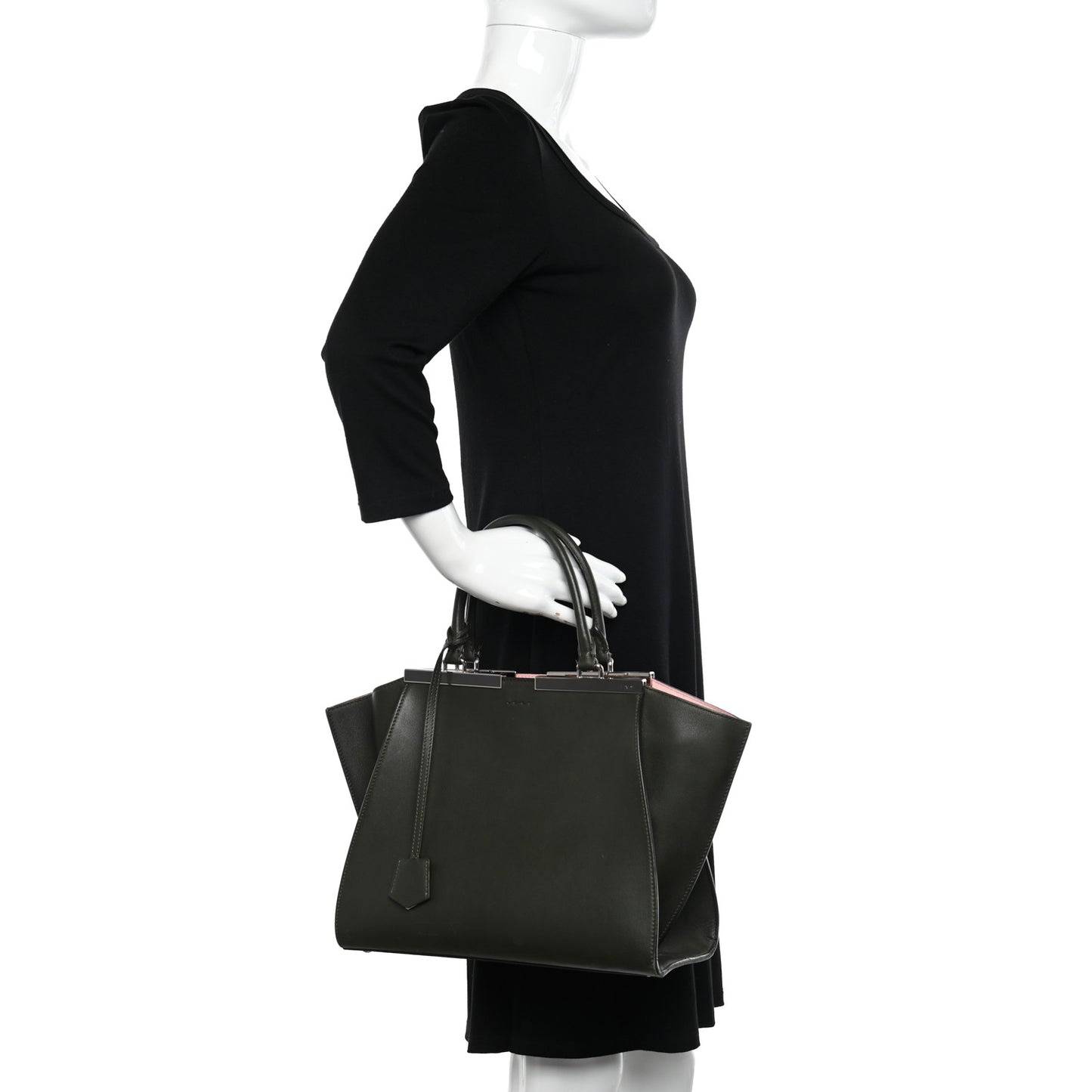 Vitello Dolce Marmol Shiny Nappa Petite 3Jours Tote Verde Prato