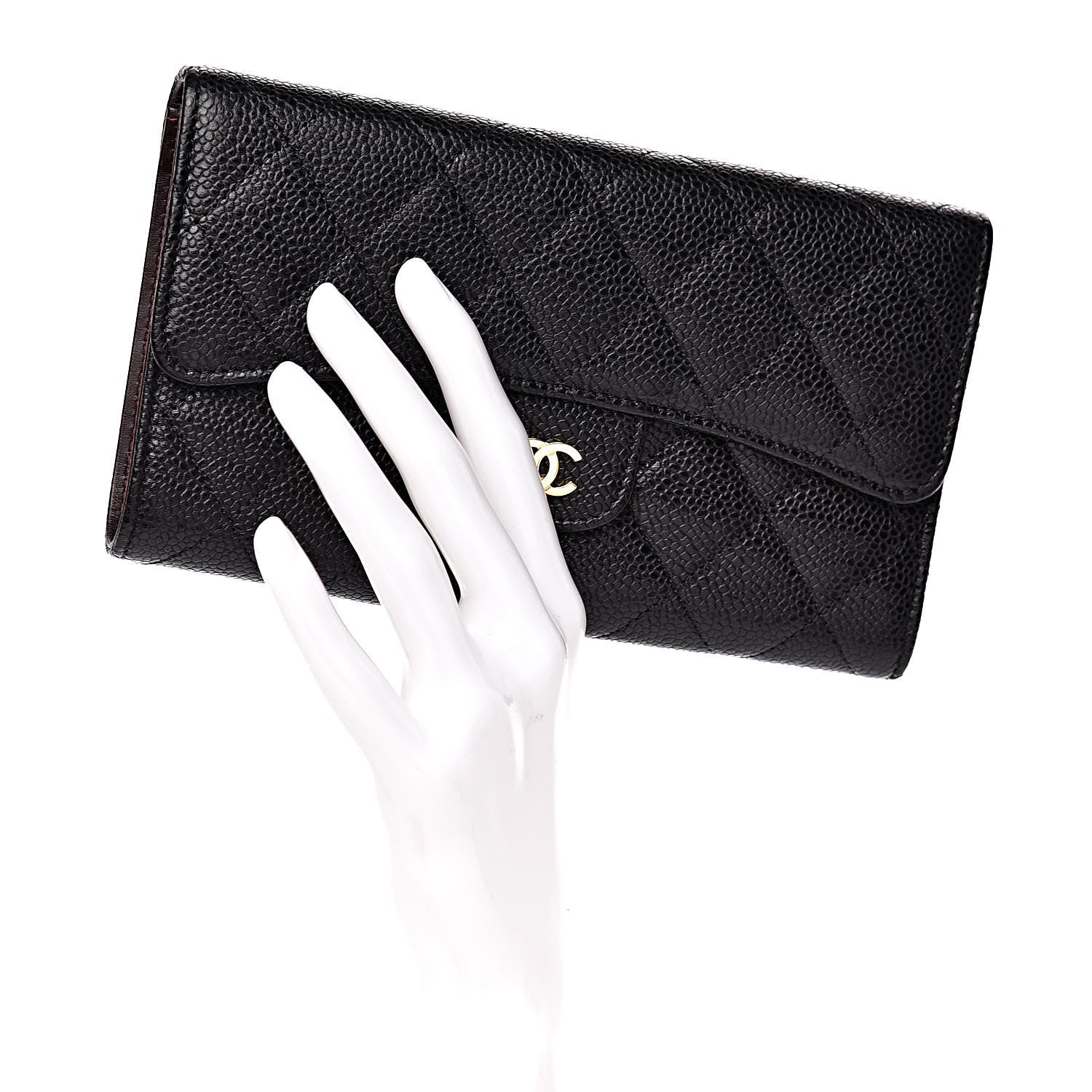 Chanel Caviar Quilted Large Flap Wallet Black 2 of 10