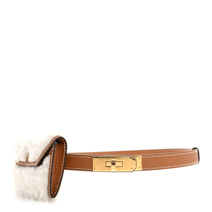 Hermes Epsom Teddy Kelly Pocket Belt Gold Ecru 1 of 6
