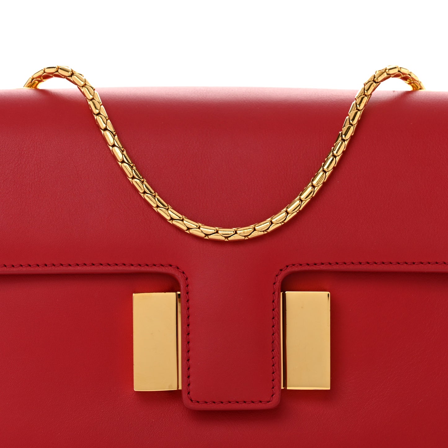 Grained Calfskin Medium Sienna Shoulder Bag Red