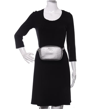 Prada Metallic Saffiano Belt Bag Silver 3 of 10