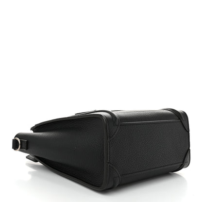 Celine Drummed Calfskin Nano Luggage Black 4 of 10