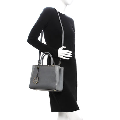 Fendi Vitello Elite Petite 2Jours Tote Grigio Grigio Chiaro 2 of 11