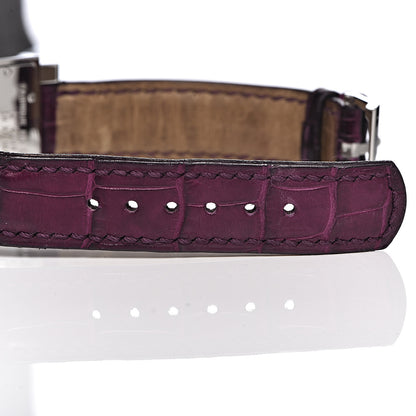 Bulgari Stainless Steel Alligator Garnet Mother of Pearl 26mm Quadrato Quartz Watch 8 of 10