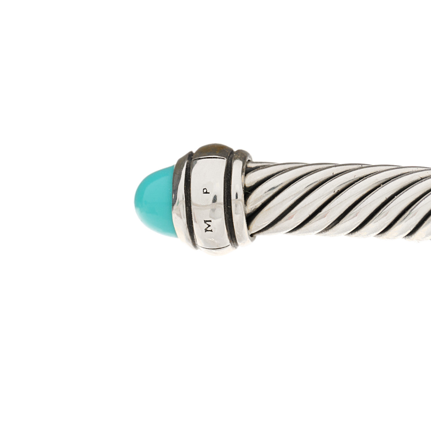 Sterling Silver 18K Yellow Gold Turquoise 4mm Cable Classics Bracelet