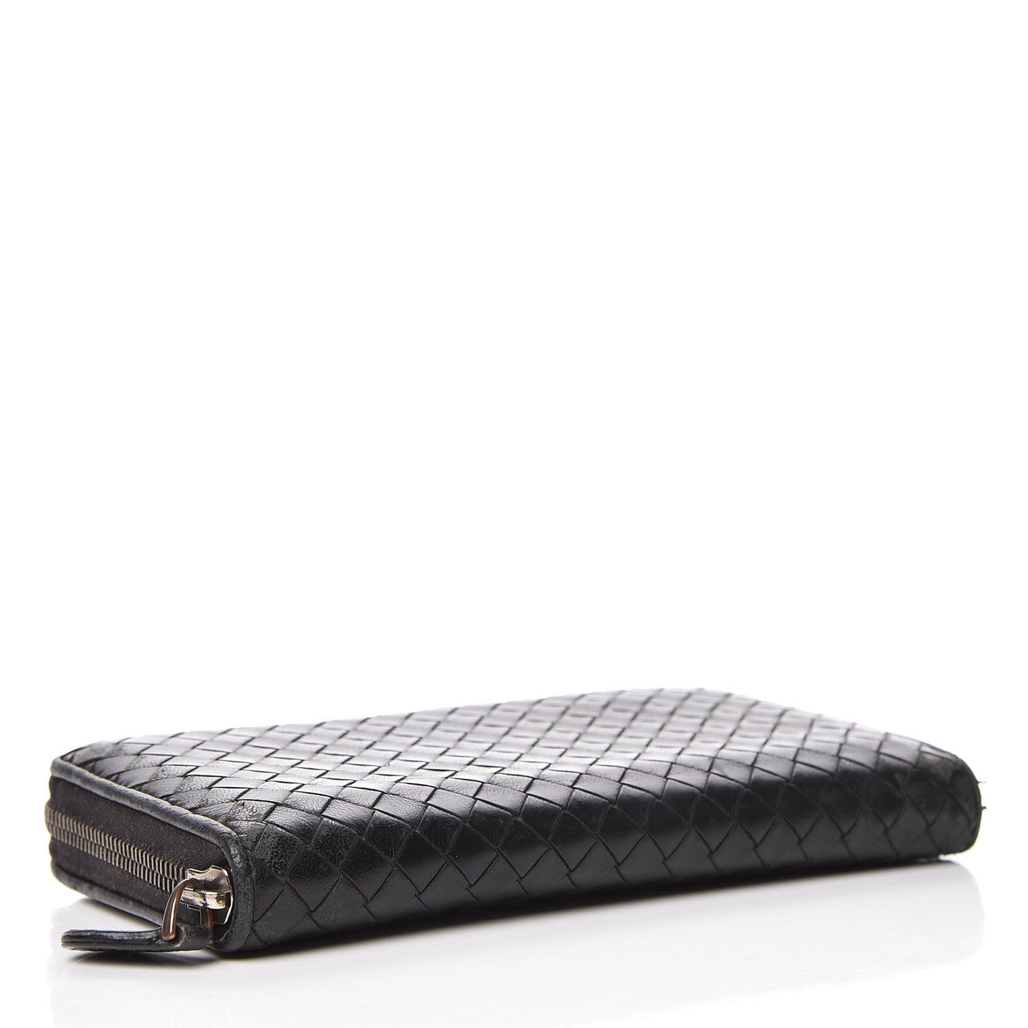 Nappa Intrecciato Zip Around Wallet Black