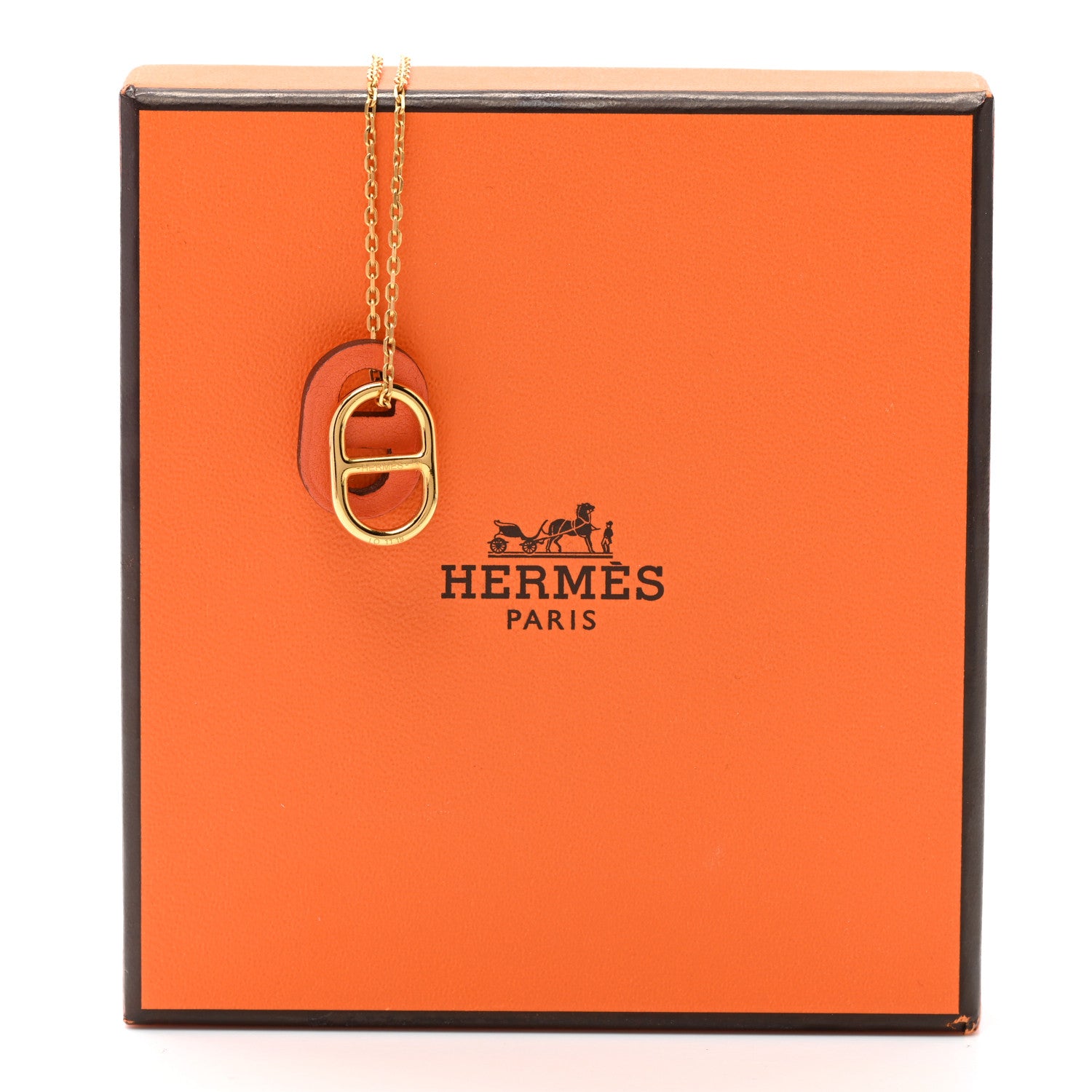 Hermes Swift O'Maillon Pendant Necklace Orange 8 of 8