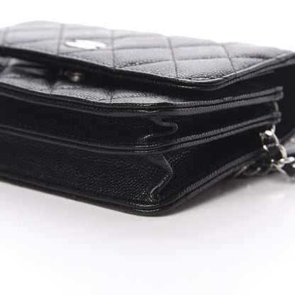 Chanel Caviar Quilted Mini Wallet On Chain WOC Black 10 of 11
