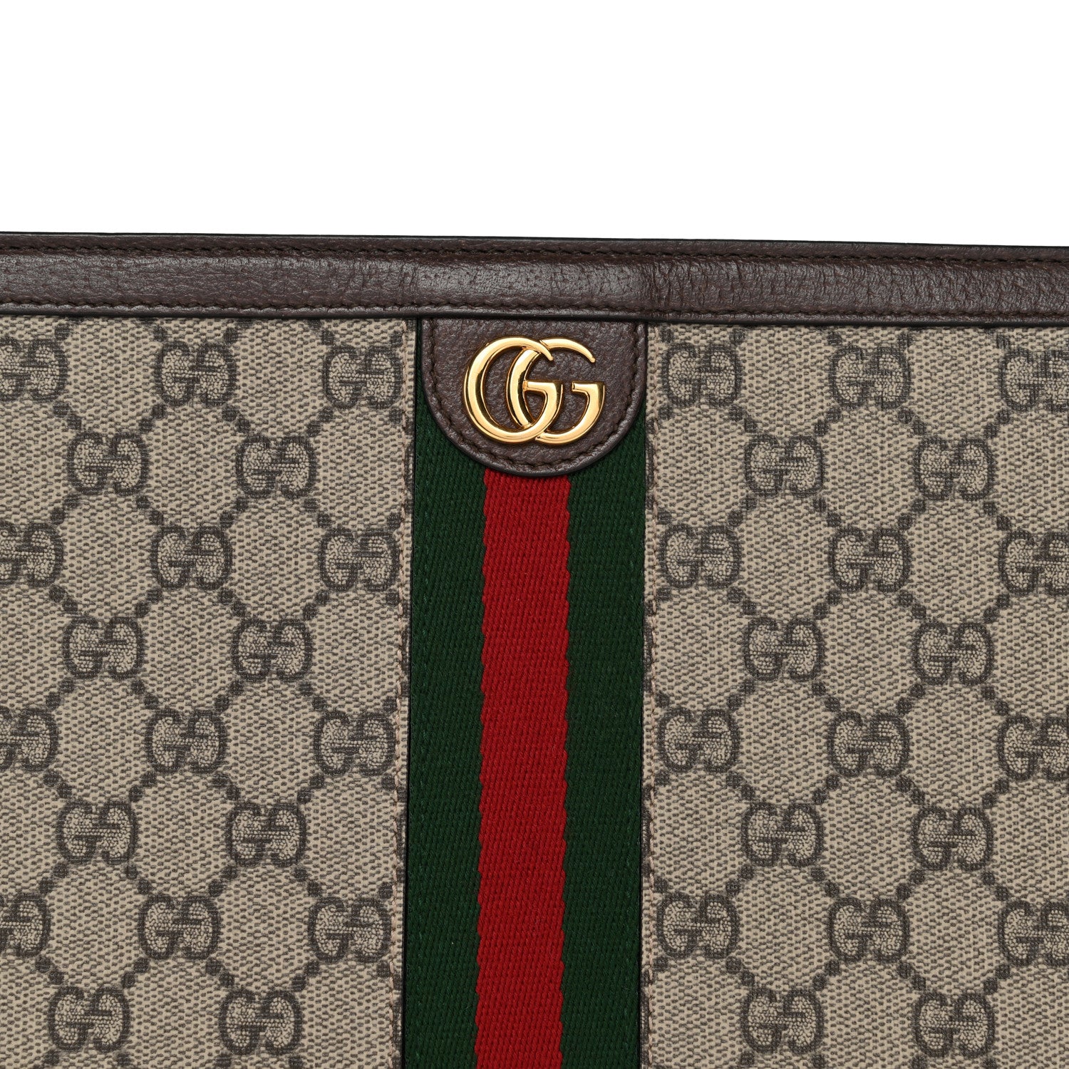 Gucci GG Supreme Monogram Web Ophidia Pouch Brown 8 of 9