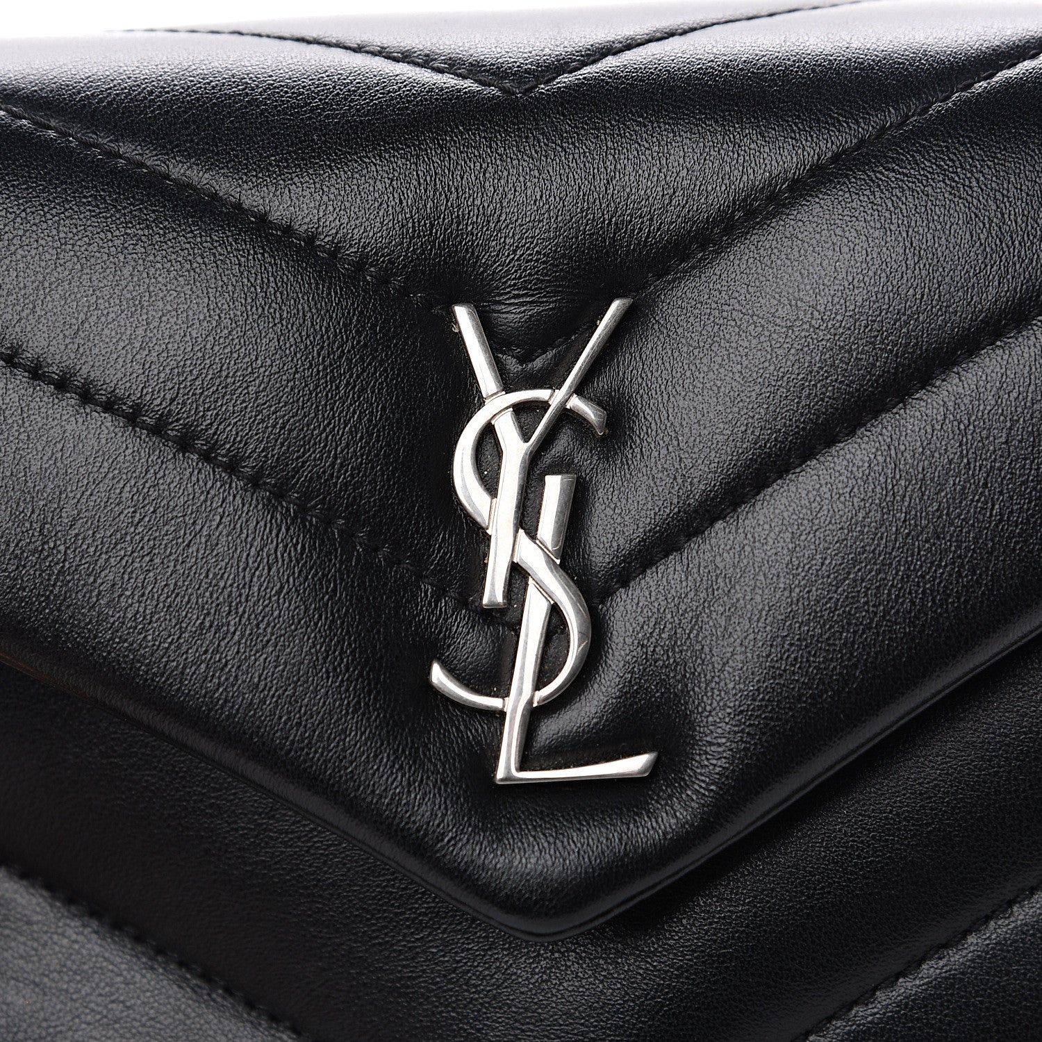 Saint Laurent Calfskin Y Quilted Monogram Toy Loulou Crossbody Bag Black 10 of 10
