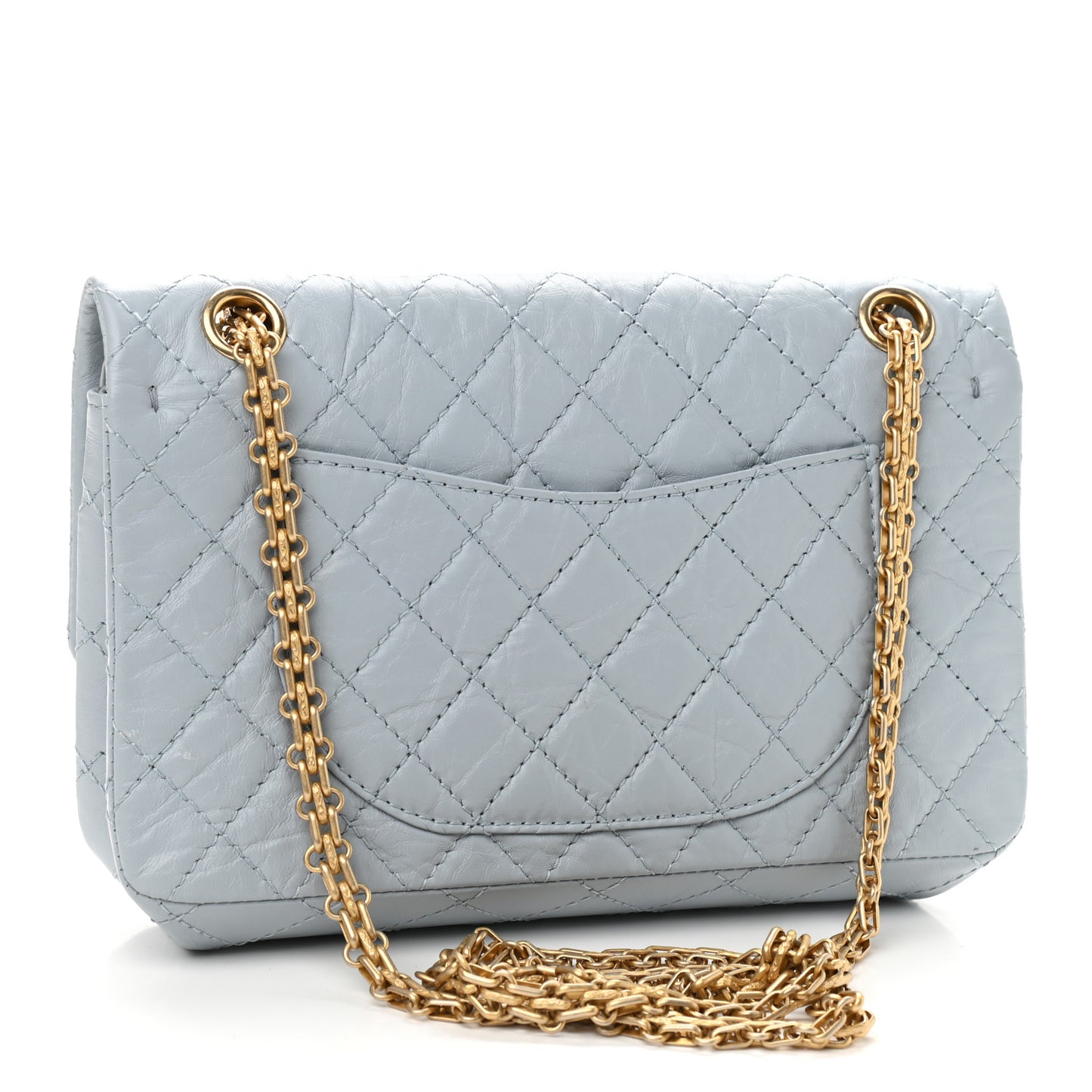 Aged Calfskin Quilted 2.55 Reissue 225 Flap Light Blue