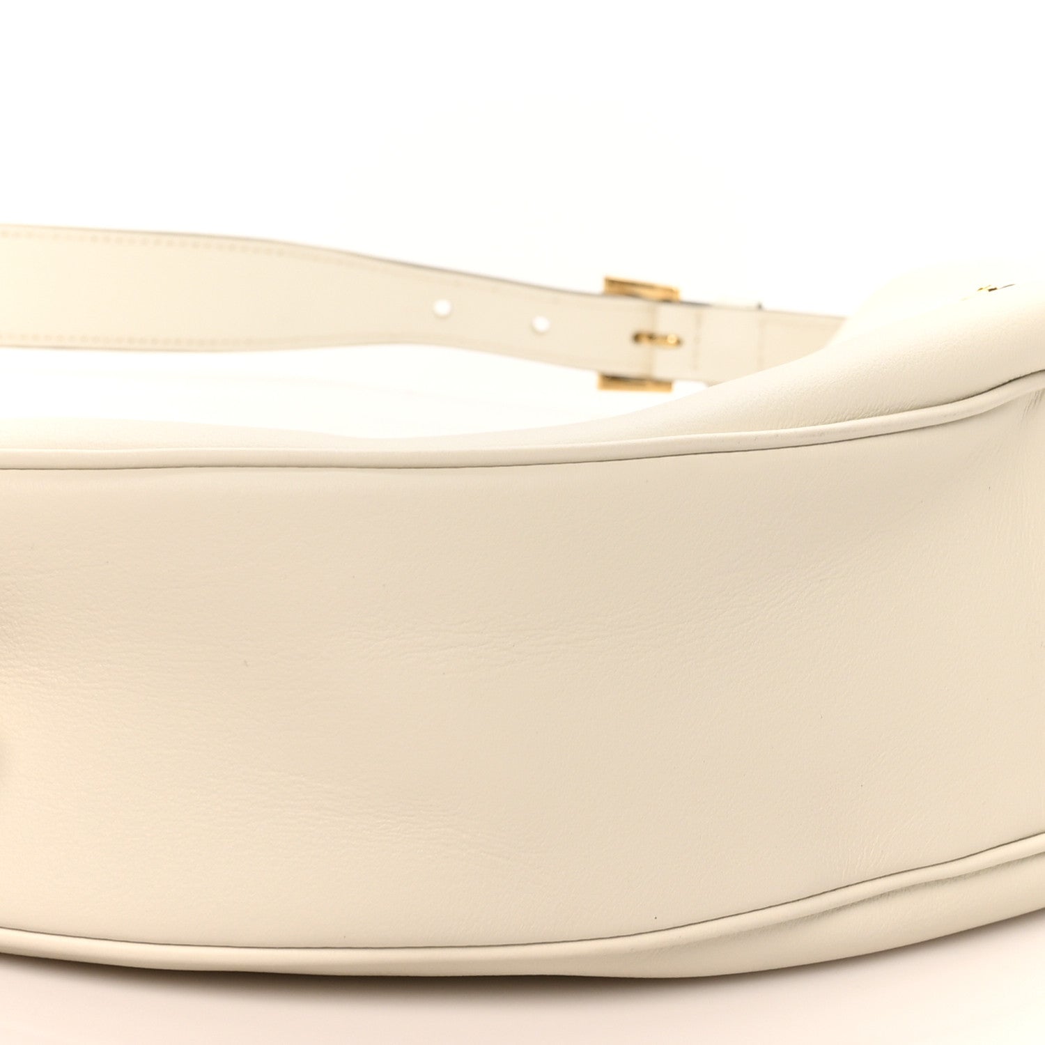 Prada Soft Grain Calfskin Large Demi-Lune Shoulder Bag White 8 of 9