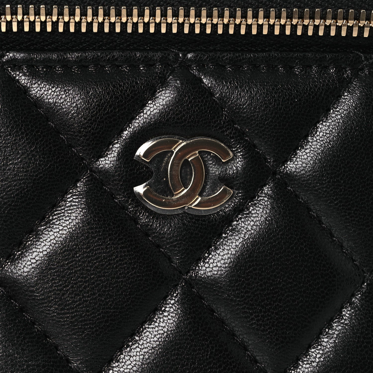 Chanel Lambskin Quilted Mini Vanity Case With Chain Black 8 of 11