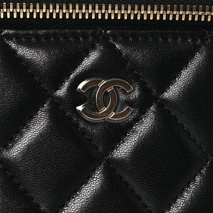 Chanel Lambskin Quilted Mini Vanity Case With Chain Black 8 of 11