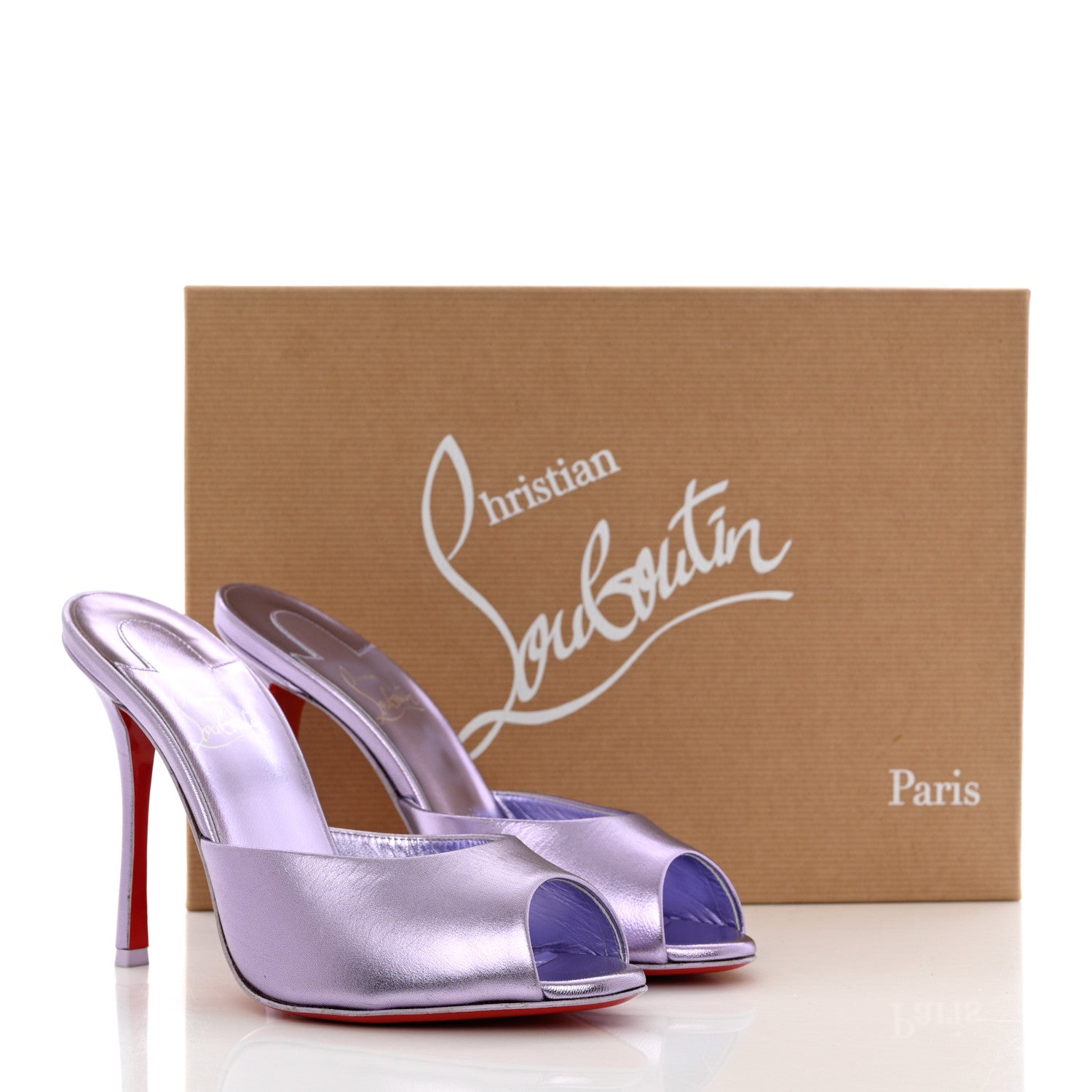 Christian Louboutin Metallic Me Dolly 100 Sandals 37 Lilac 8 of 8