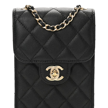 Chanel Caviar Quilted Classic Phone Holder Black 9 of 12
