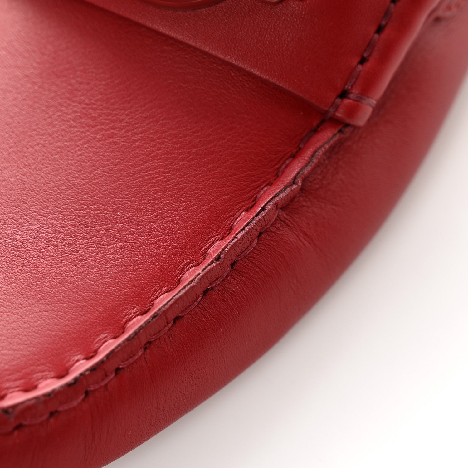 Gucci Soft Clove Calfskin Monochrome Mens Interlocking G Driver Loafers 8 Red 11 of 13