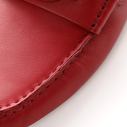 Gucci Soft Clove Calfskin Monochrome Mens Interlocking G Driver Loafers 8 Red 11 of 13