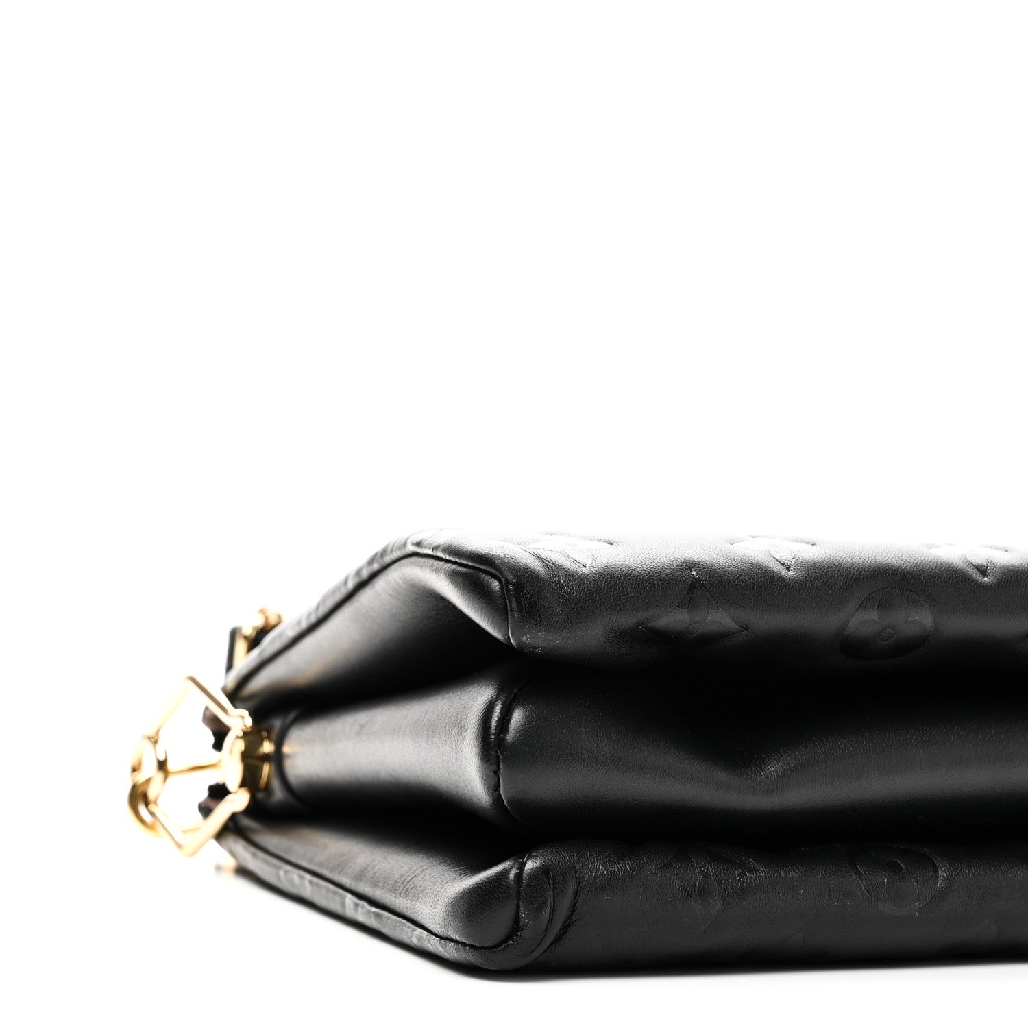 Louis Vuitton Lambskin Embossed Monogram Coussin PM Black 10 of 11